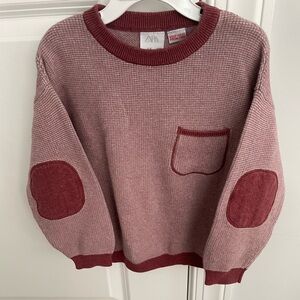 Boy's Burgundy Sweater with Elbow Patches